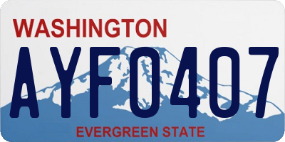 WA license plate AYF0407