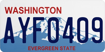 WA license plate AYF0409