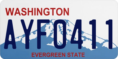 WA license plate AYF0411