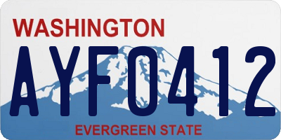WA license plate AYF0412