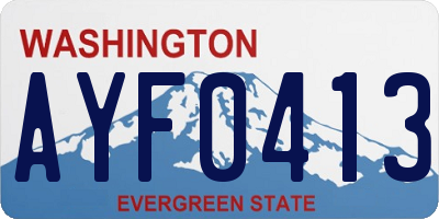 WA license plate AYF0413