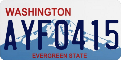 WA license plate AYF0415