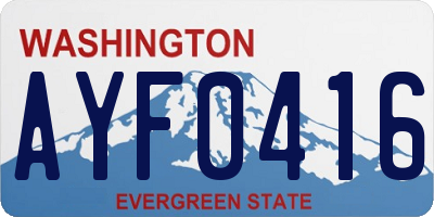 WA license plate AYF0416