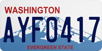WA license plate AYF0417