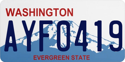 WA license plate AYF0419
