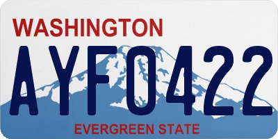 WA license plate AYF0422