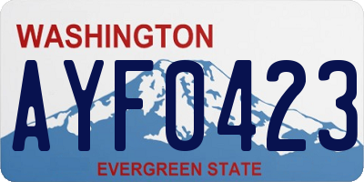 WA license plate AYF0423