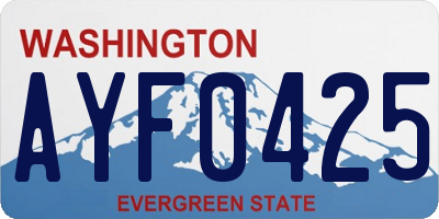 WA license plate AYF0425