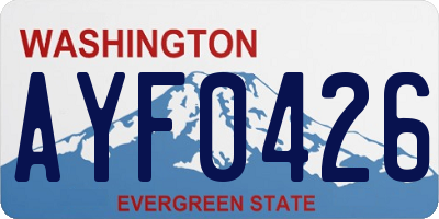 WA license plate AYF0426