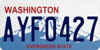 WA license plate AYF0427