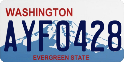 WA license plate AYF0428