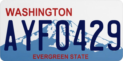 WA license plate AYF0429