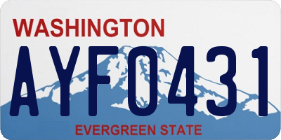 WA license plate AYF0431