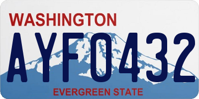 WA license plate AYF0432