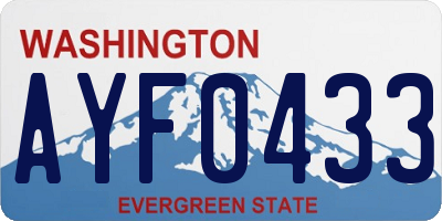 WA license plate AYF0433