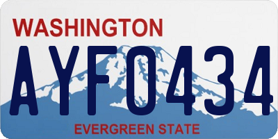 WA license plate AYF0434