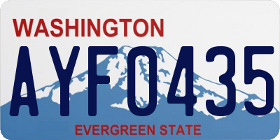 WA license plate AYF0435