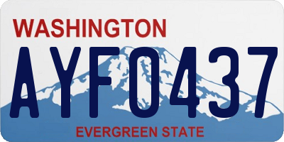 WA license plate AYF0437