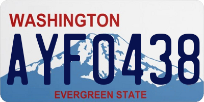 WA license plate AYF0438