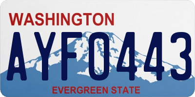 WA license plate AYF0443