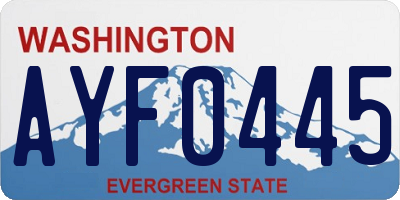 WA license plate AYF0445
