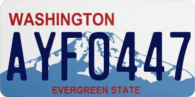 WA license plate AYF0447