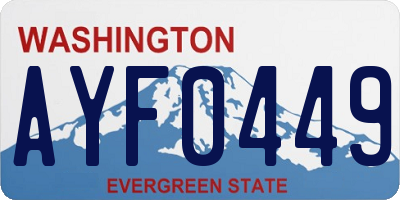 WA license plate AYF0449