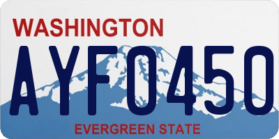 WA license plate AYF0450