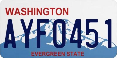 WA license plate AYF0451