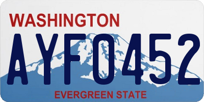 WA license plate AYF0452