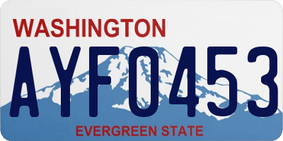 WA license plate AYF0453