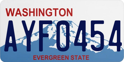 WA license plate AYF0454