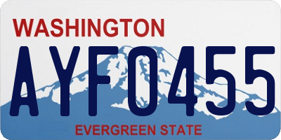 WA license plate AYF0455