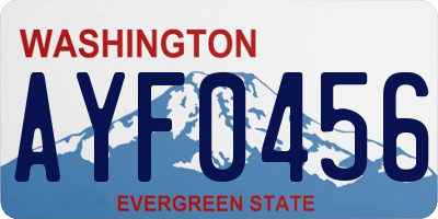 WA license plate AYF0456