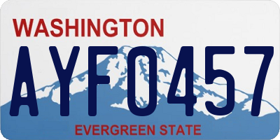 WA license plate AYF0457