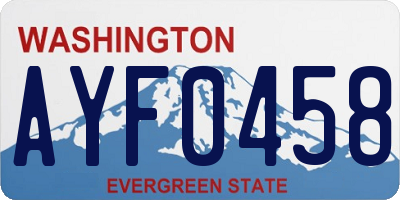 WA license plate AYF0458