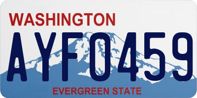 WA license plate AYF0459