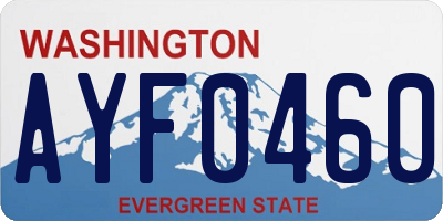 WA license plate AYF0460