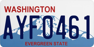 WA license plate AYF0461