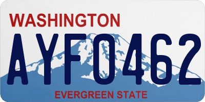 WA license plate AYF0462