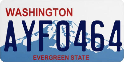 WA license plate AYF0464