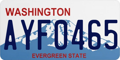 WA license plate AYF0465