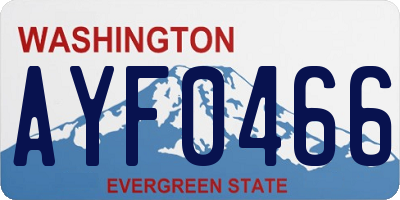 WA license plate AYF0466
