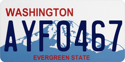 WA license plate AYF0467