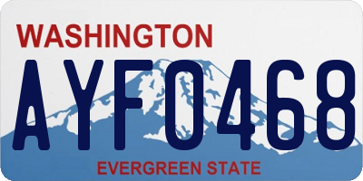 WA license plate AYF0468