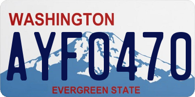 WA license plate AYF0470