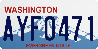 WA license plate AYF0471