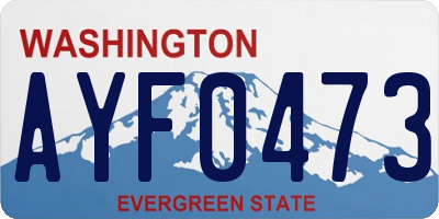 WA license plate AYF0473