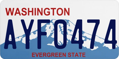 WA license plate AYF0474