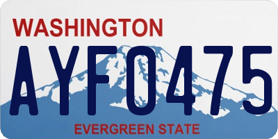 WA license plate AYF0475